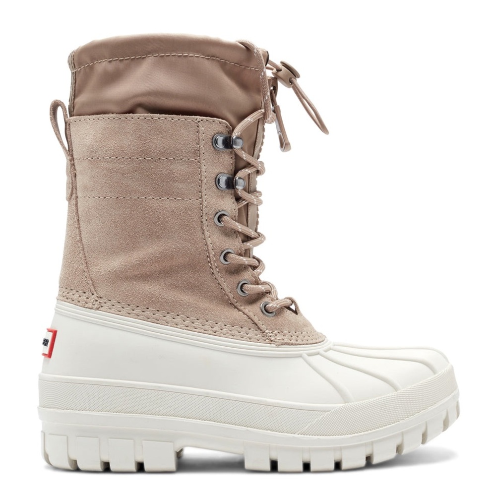 Hunter Women's Beige and White Insulated Winter Duck Boots